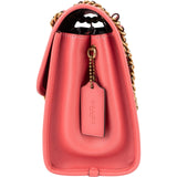 Coach Monogram Signature Canvas  Parker Camellia Turnlock Crossbody Bag