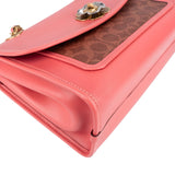 Coach Monogram Signature Canvas  Parker Camellia Turnlock Crossbody Bag