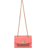 Coach Monogram Signature Canvas  Parker Camellia Turnlock Crossbody Bag