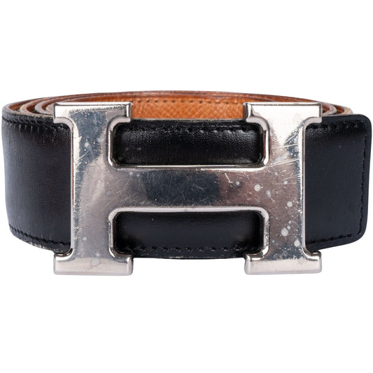 Hermes Silver H Buckle Reversible Belt (85)