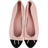 Chanel Pink Lambskin Fabric Cap Toe CC Ballerina Flats (41)