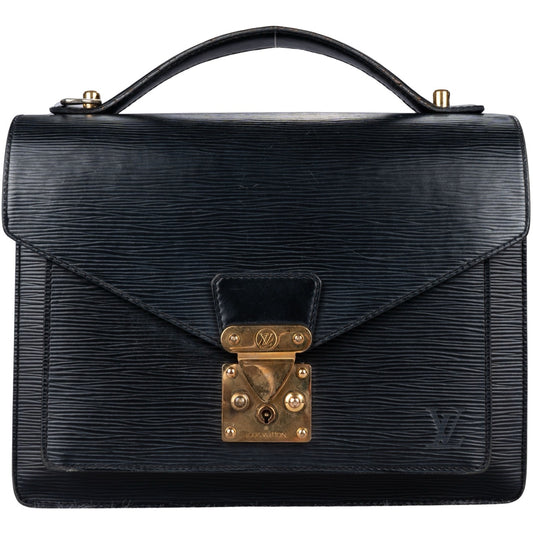 Louis Vuitton Noir Epi Leather Monceau Handbag
