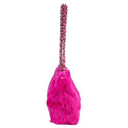 Chanel Fuzzy Rabbit Fur Pink Barbie Handbag