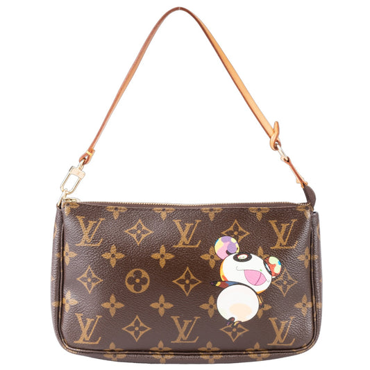 LOUIS VUITTON Murakami Panda Pochette Monogram Canvas Accessoires Pouc