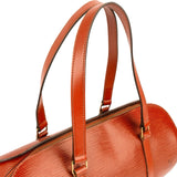 Louis Vuitton Cognac Epi Leather Soufflot Handbag