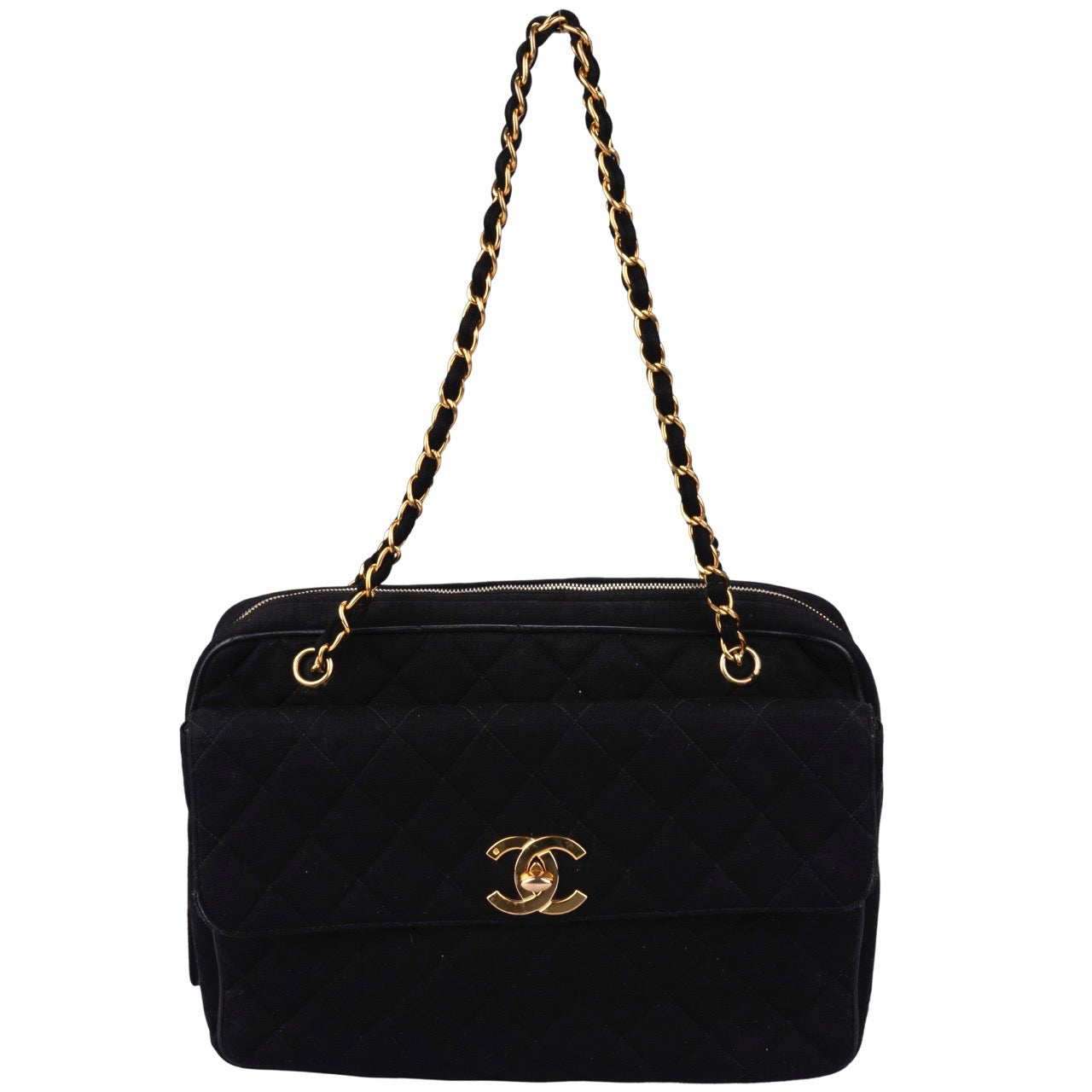 Chanel Cotton Jumbo 24K Gold Shoulder Bag