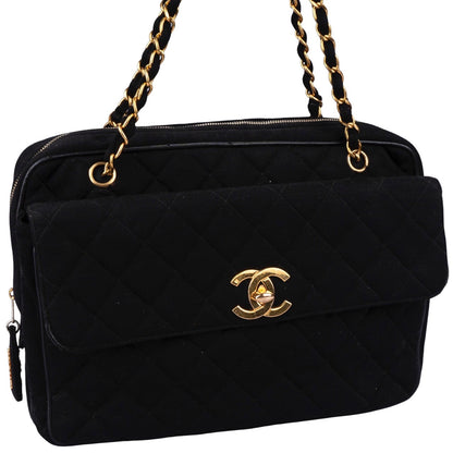 Chanel Cotton Jumbo 24K Gold Shoulder Bag