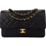 Chanel Quilted Lambskin 24K Gold Medium Double Flap Crossbody Bag