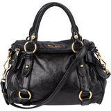 Miu Miu Black Leather City Handbag