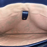 Burberry Blue Pebbled Leather Briefcase Handbag