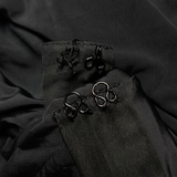 Gucci Black Twisted Ruffles Collar Belt Shirt Top (M)