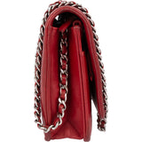 Chanel Camellia Embossed Leather Wallet on Chain Crossbody Bag