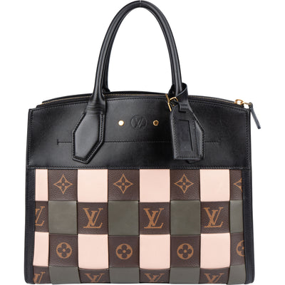 Louis Vuitton Canvas Tressage Monogram City Steamer MM Handbag