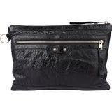Balenciaga Black Leather City Clutch