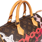 Louis Vuitton Monogram Canvas Chain Flower Speedy 30 Handbag - vintageandkickz