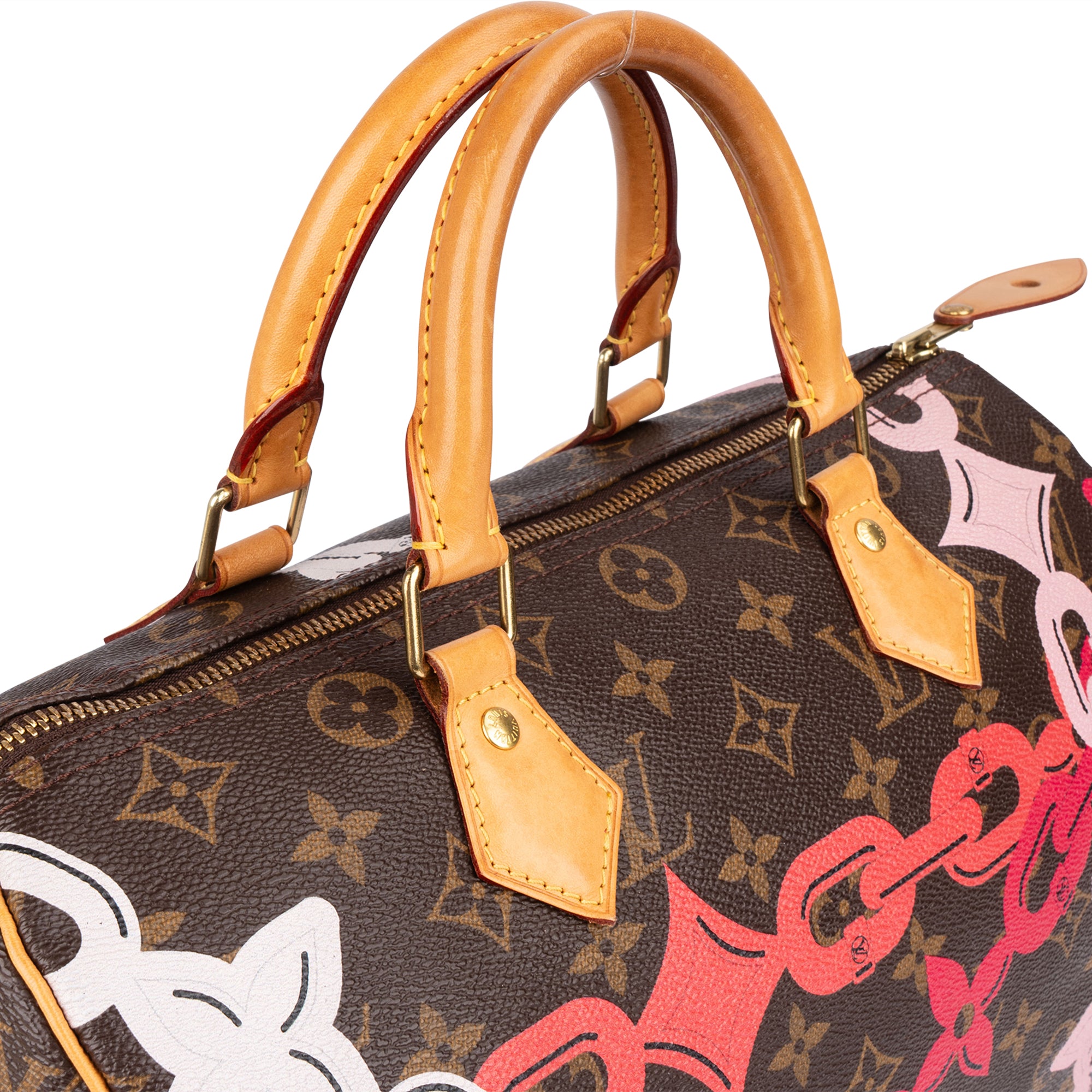 Louis Vuitton Monogram Canvas Chain Flower Speedy 30 Handbag - vintageandkickz