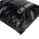 Chanel Noir Quilted Calfskin Small 22 Shoulder Bag - vintageandkickz