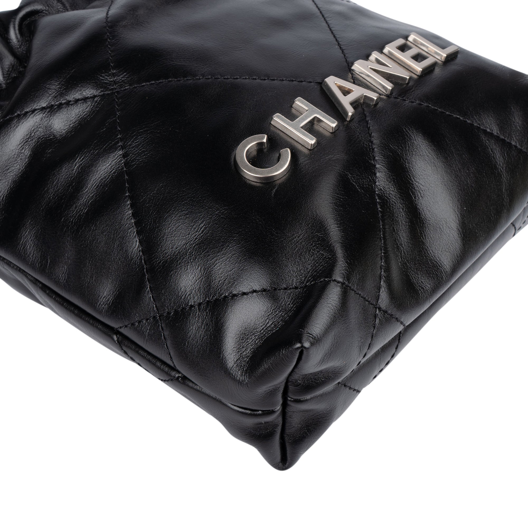 Chanel Noir Quilted Calfskin Small 22 Shoulder Bag - vintageandkickz