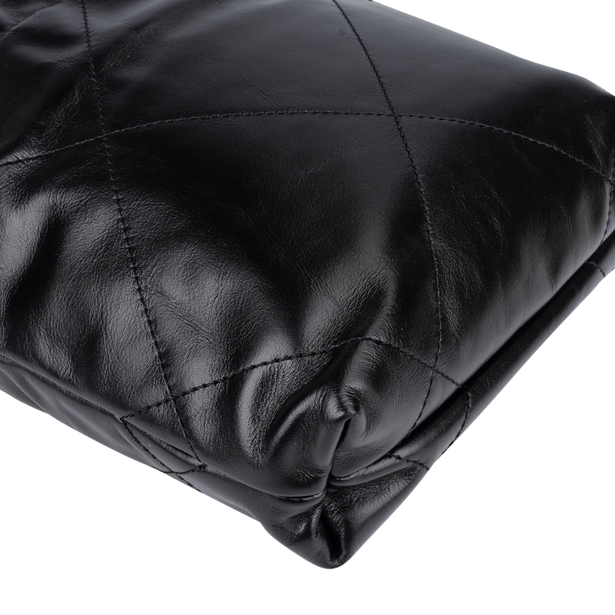 Chanel Noir Quilted Calfskin Small 22 Shoulder Bag - vintageandkickz