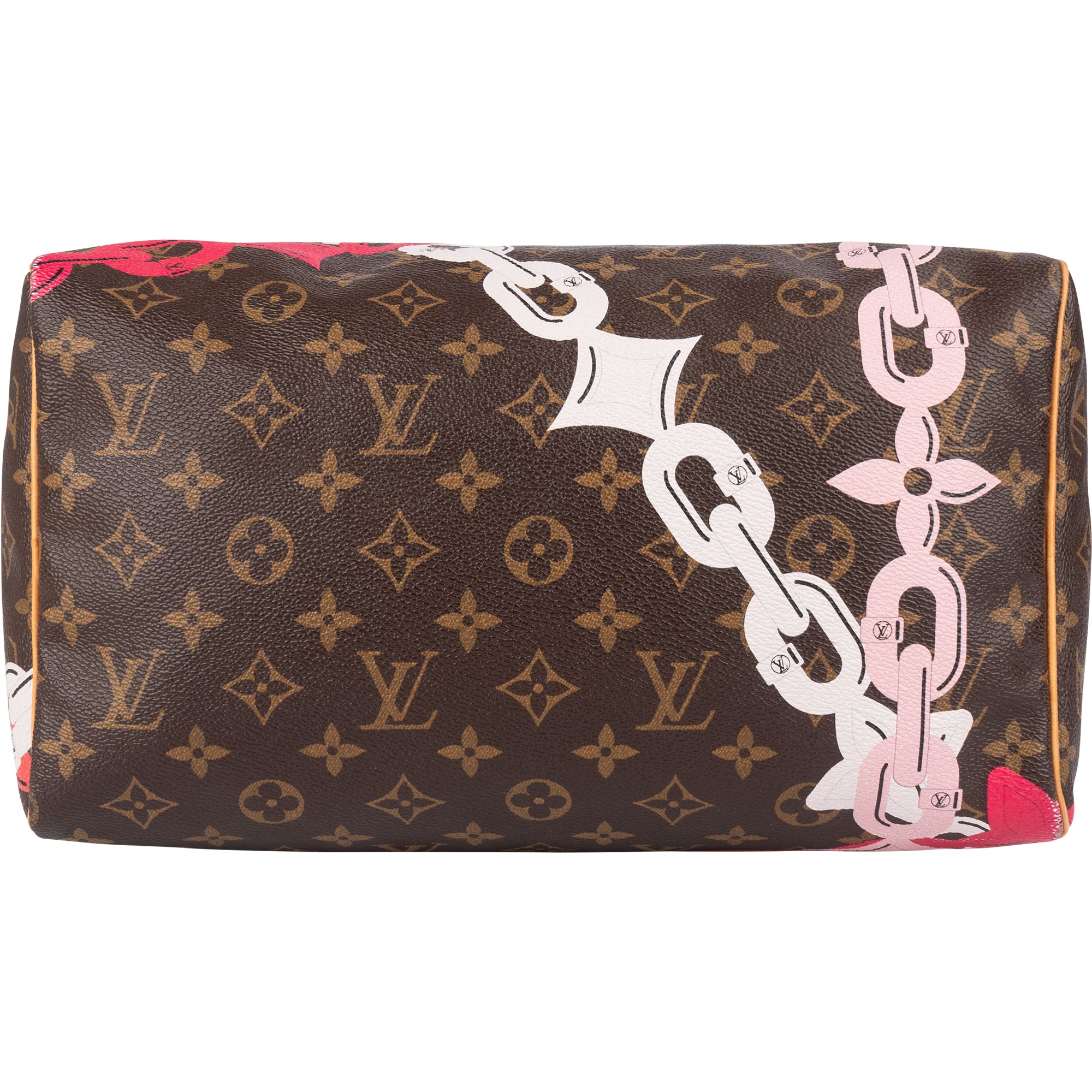 Louis Vuitton Monogram Canvas Chain Flower Speedy 30 Handbag - vintageandkickz