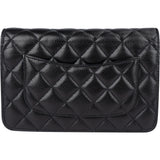 Chanel Quilted Caviar Leather Wallet on Chain Crossbody Bag