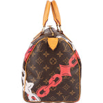 Louis Vuitton Monogram Canvas Chain Flower Speedy 30 Handbag - vintageandkickz