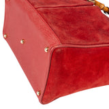 Gucci Suede Bamboo Top Handle Handbag