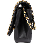 Chanel Lambskin Halfmoon Single Flap Shoulder Bag - vintageandkickz