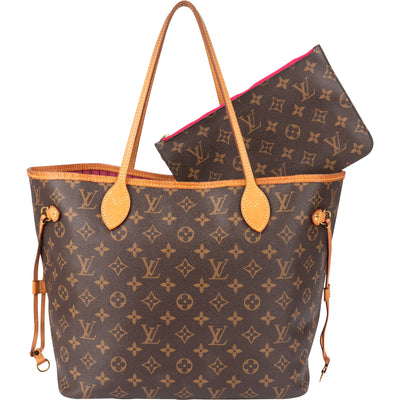Louis Vuitton Canvas Monogram Neverfull MM Shopper Handbag - vintageandkickz