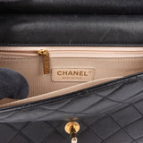 Chanel Quilted Lambskin Pearl Strap Single Flap Crossbody Bag