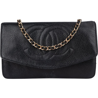 Chanel Caviar Leather Wallet On Chain Crossbody Bag