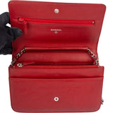 Chanel Camellia Embossed Leather Wallet on Chain Crossbody Bag