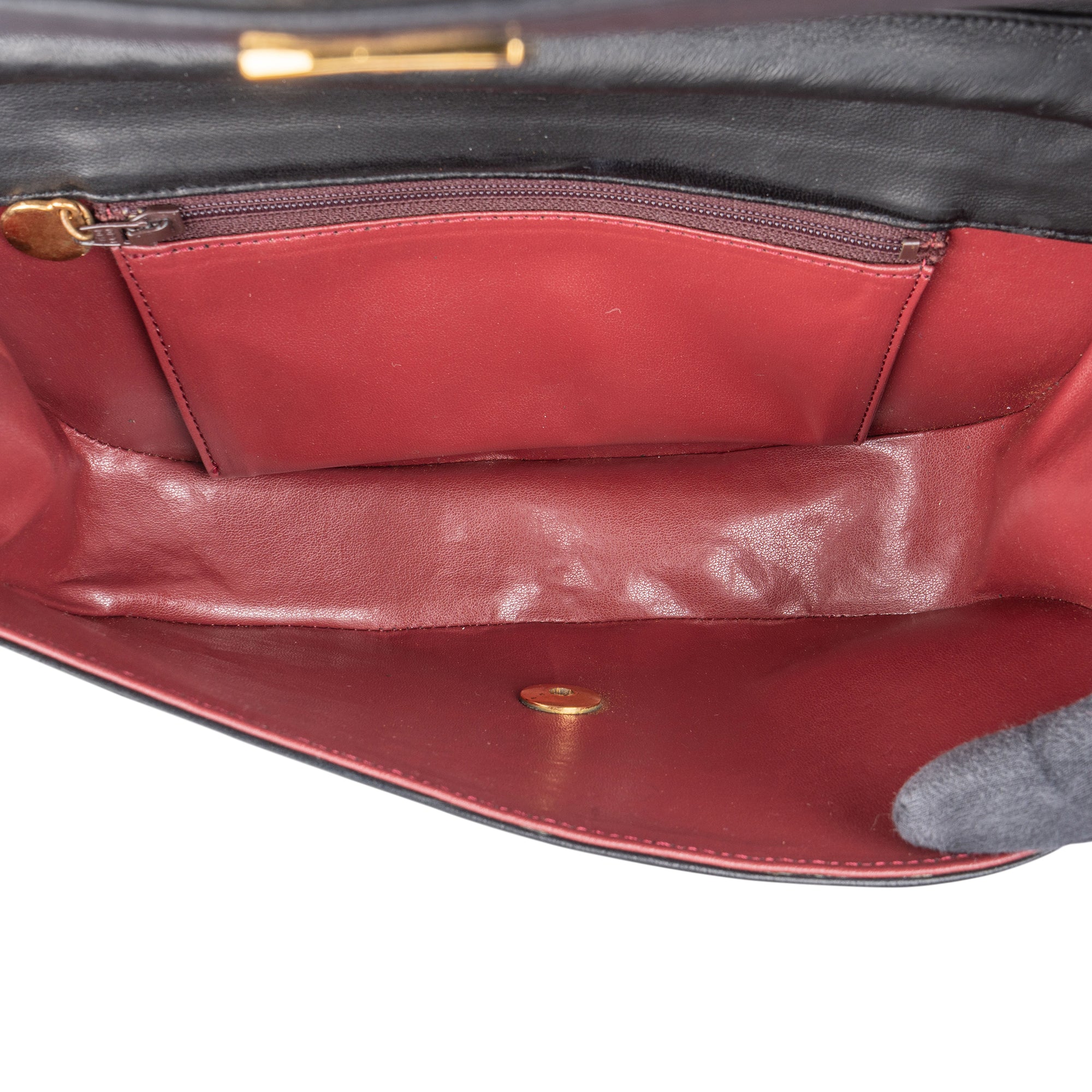 Chanel Lambskin Halfmoon Single Flap Shoulder Bag - vintageandkickz