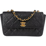 Chanel Quilted Lambskin 24K Gold Single Flap Crossbody Bag