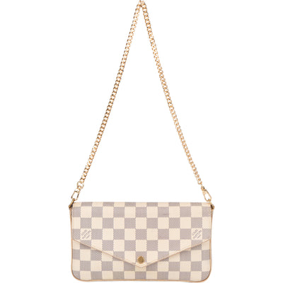 Louis Vuitton Monogram Damier Azur Canvas Pochette Felicie Shoulder Bag