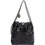 Chanel Noir Quilted Calfskin Small 22 Shoulder Bag - vintageandkickz