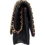 Chanel Quilted Caviar Leather Wallet on Chain Crossbody Bag