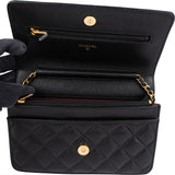 Chanel Quilted Caviar Leather Wallet on Chain Crossbody Bag