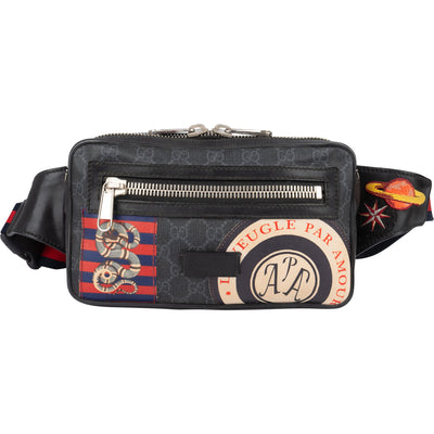 Gucci GG Monogram Supreme Night Courrier Belt Crossbody Bag
