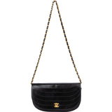 Chanel Lambskin Halfmoon Single Flap Shoulder Bag - vintageandkickz
