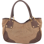 Prada Logo Jacquard Triangle Tote Handbag - vintageandkickz