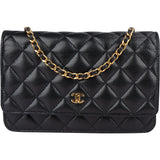 Chanel Quilted Caviar Leather Wallet on Chain Crossbody Bag