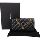 Chanel Quilted Caviar Leather Wallet on Chain Crossbody Bag