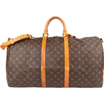 Louis Vuitton Monogram Canvas Keepall 55 Bandoulière Travel Bag - vintageandkickz