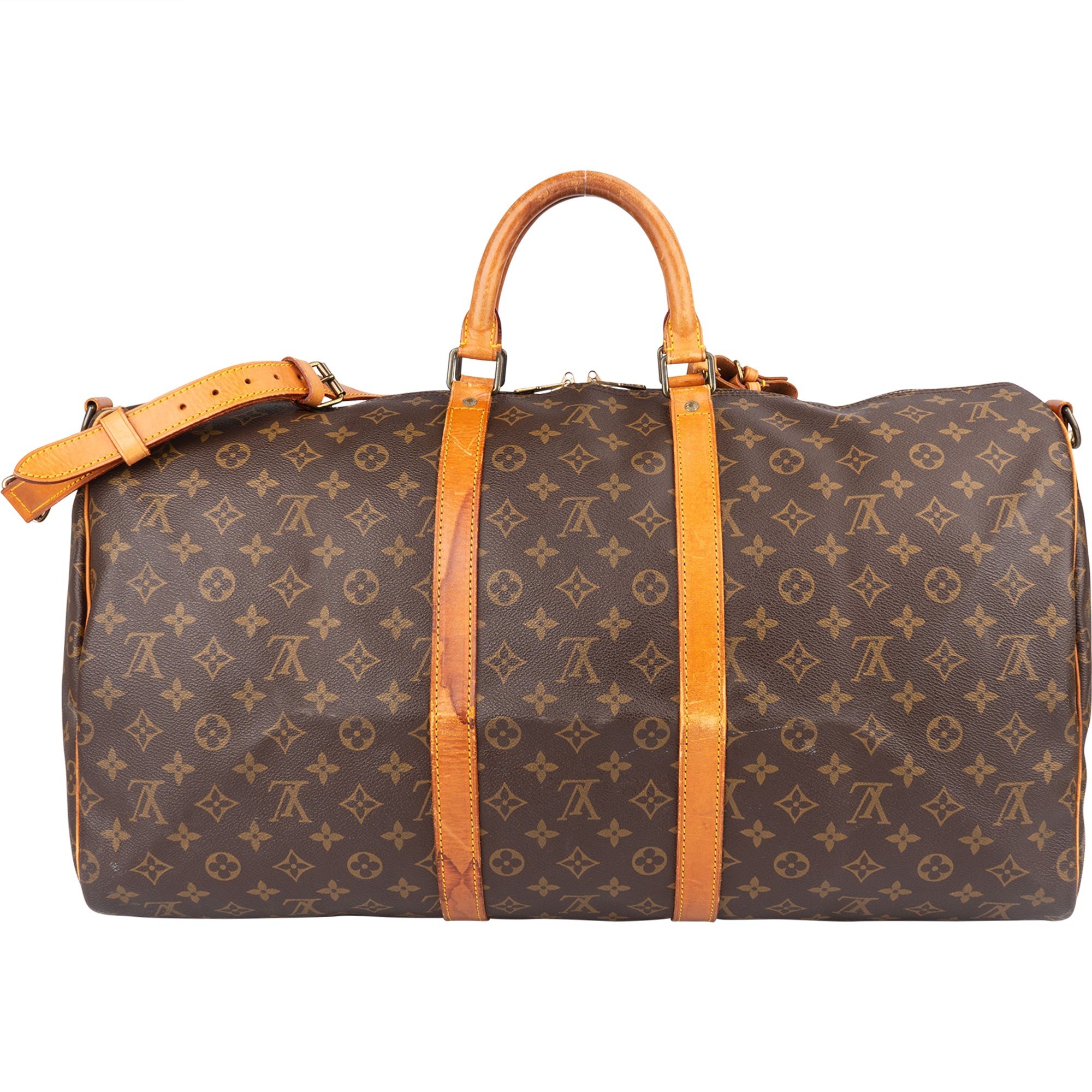 Louis Vuitton Monogram Canvas Keepall 55 Bandoulière Travel Bag - vintageandkickz