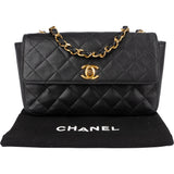 Chanel Quilted Lambskin 24K Gold Single Flap Crossbody Bag