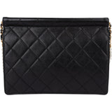 Chanel Quilted Lambskin Pearl Strap Single Flap Crossbody Bag