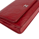 Chanel Camellia Embossed Leather Wallet on Chain Crossbody Bag