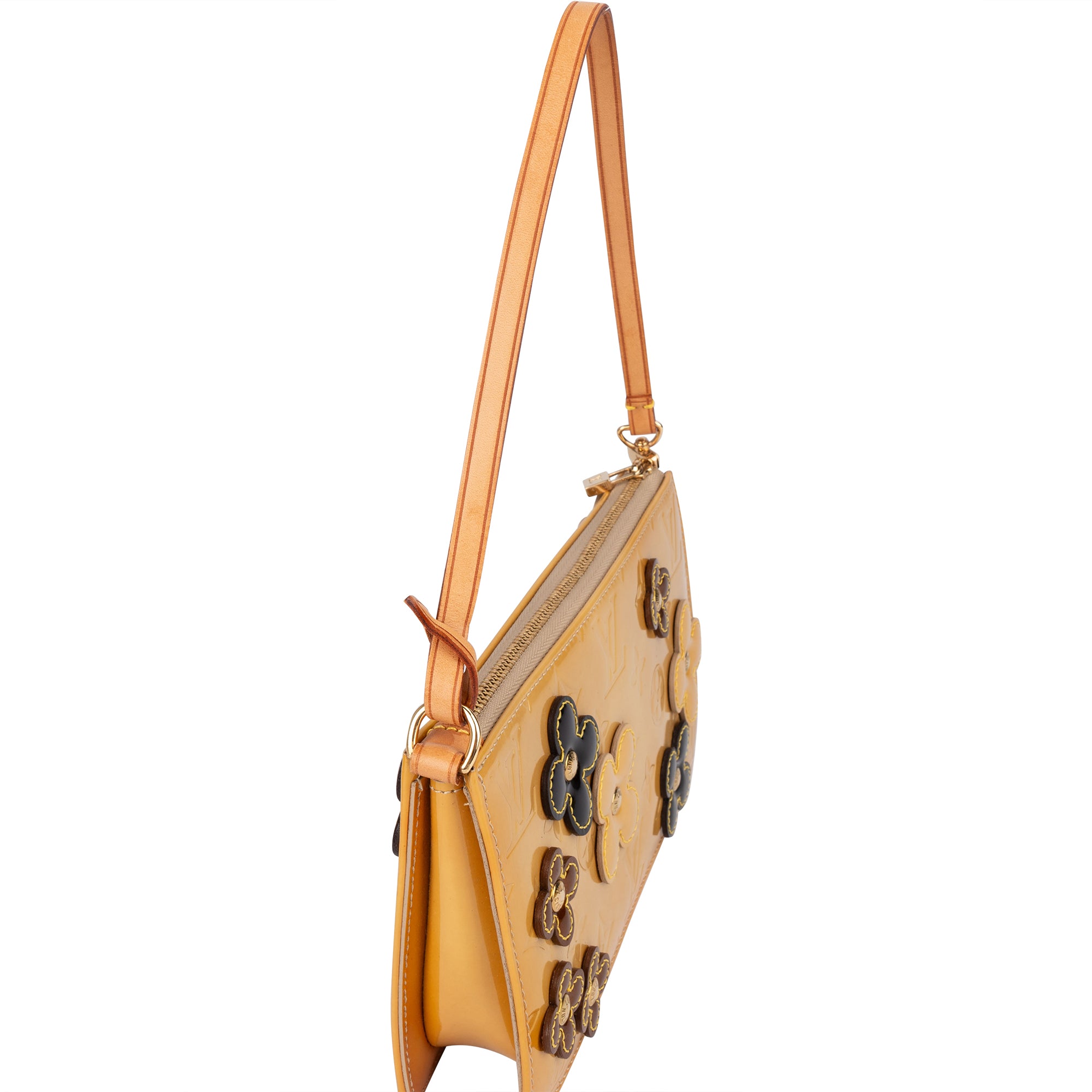 Louis Vuitton Monogram Vernis Fleurs Lexington Pochette Handbag - vintageandkickz