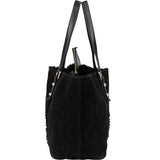 Gucci Suede GG Monogram Jolicoeur Shearling Tote Handbag - vintageandkickz